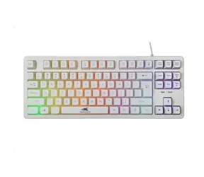 Baracuda KRILL Herní membránová klávesnice  / US layout / 1.5m / RGB / USB / Antighosting 19 kláves / bílá