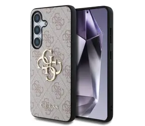 Guess PU 4G Metal Logo Zadní Kryt pro Samsung Galaxy S25 růžová