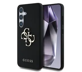 Guess PU Grained 4G Metal Logo Zadní Kryt pro Samsung Galaxy S25+ černá