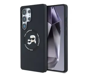 Karl Lagerfeld Liquid Silicone K&CH Heads MagSafe Zadní Kryt pro Samsung Galaxy S25 Ultra černá