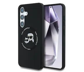 Karl Lagerfeld Liquid Silicone K&CH Heads MagSafe Zadní Kryt pro Samsung Galaxy S25+ černá