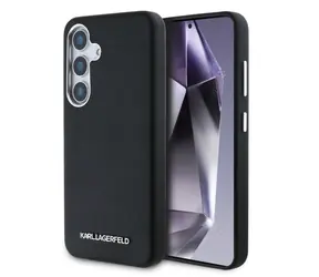 Karl Lagerfeld PU Saffiano Metal Logo and Frame Zadní Kryt pro Samsung Galaxy S25 černá