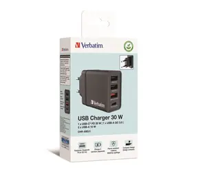 Verbatim USB nabíječka do sítě 30W černá / 30w / 4 porty