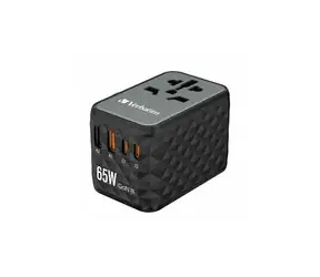 Verbatim UTA-05 Univerzální cestovní adaptér / 2x USB-C / PD 65W / 2x USB-A černá