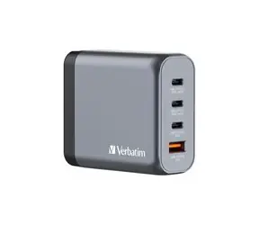 Verbatim GNC-140 Cestovní adaptér / GaN / 2x USB-C PD 140W / USB-C PD 18W / USB-A PD 18W / černá