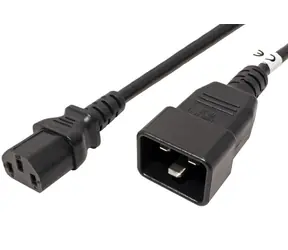 PremiumCord Kabel síťový propojovací 230V 10A 3m / konektory IEC 320 C13 - IEC 320 C20