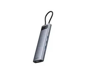 Rozbaleno - Baseus StarJoy USB-C rozbočovač 11v1 šedá / HDMI+VGA / USB-A / USB-C / RJ-45 / 3.5mm jack / SD/TF / rozbaleno