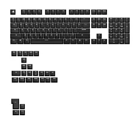 Glorious vyměnitelné klávesy GPBT Basics (ANSI US) - Classic Black / PBT / 133 ks / ANSI US layout / Cherry MX(+) 