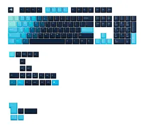 Glorious vyměnitelné klávesy GPBT Gradient (ANSI US) - Celestial Ice / PBT / 131 ks / ANSI US layout / Cherry MX(+) 