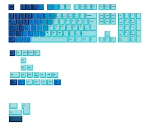 Glorious vyměnitelné klávesy GPBT Gradient (ISO DE) - Ocean / PBT / 131 ks / ISO DE layout / Cherry MX(+) 