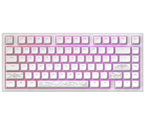 Dark Project ALU81A Terra Nostra bílá / herní klávesnice / mechanická / spínače g3ms Moonstone /  RGB / USB / 1.8m