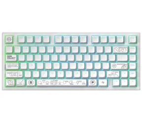 Dark Project ALU81A Terra Nova Wireless bílá / herní klávesnice / mehanická / spínače g3ms Moonstone / RGB / BT & 2.4GHz