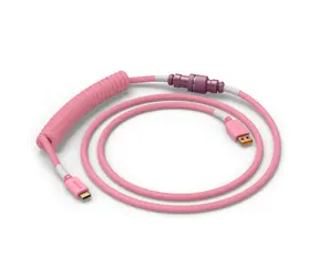 Glorious GMMK USB-C/USB-A kroucený kabel 1.4m růžová / pro klávesnice Glorious / 1x USB-C(M) / 1x USB-A(M)