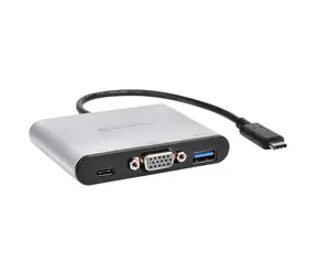 SilverStone SST-EP06C stříbrná / dokovací stanice / USB-C 3.1 - USB-C + USB-A + VGA