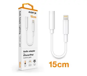 Aligator Audio adaptér Lightning / 3 / 5mm Jack / bílý