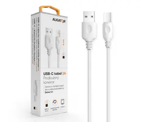 Aligator Datový kabel 2A iPhone lightning 1m / bílý