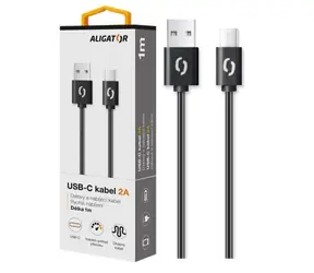 Aligator Datový kabel 2A USB-C 1m / černý