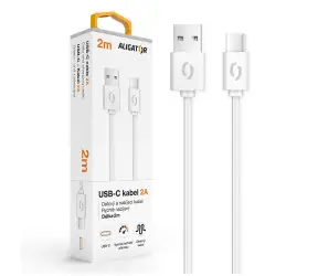 Aligator Datový kabel 2A USB-C 2m / bílý