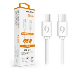 Aligator Datový kabel POWER 65W / USB-C/USB-C 3A / 0 / 5m bílý