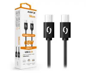 Aligator Datový kabel POWER 65W / USB-C/USB-C 3A / 0 / 5m černý