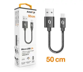 Aligator Datový kabel PREMIUM 2A / Micro USB 50cm černý