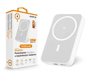 Aligator MagSafe Powerbanka Mag-Bank s bezdrátovým nabíjením / 10 000 mAh / bílá