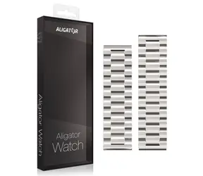 Aligator Náhradní kovový řemínek pro Watch Pro a Watch Pro X 22mm / stříbrný