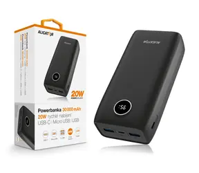 Aligator Powerbanka Power Delivery 20W / rychlé nabíjení / 30 000 mAh / černá