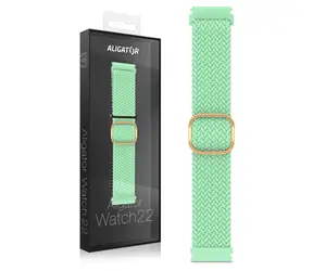Aligator Řemínek textilní 22mm / tyrkysový