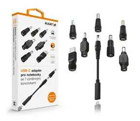 Aligator USB-C adaptér pro notebooky a ultrabooky se 7 výměnnými koncovkami
