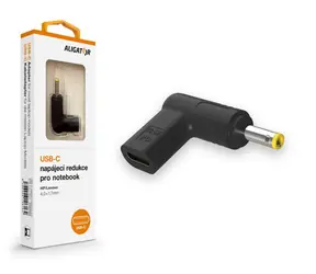 Aligator USB-C napájecí redukce 4.0 x 1.7 mm pro notebooky HP/Lenovo