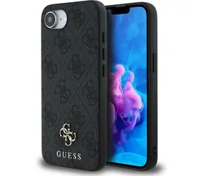 Guess PU 4G Small Metal Logo MagSafe Zadní Kryt pro iPhone 16e šedá