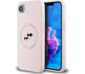 Karl Lagerfeld Liquid Silicone K&CH Heads MagSafe Zadní Kryt pro iPhone 16e růžová