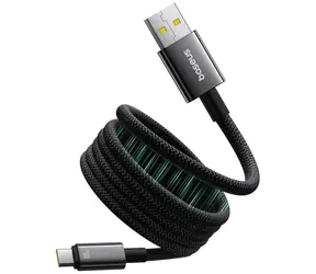 Baseus Tungsten (P10319805111-02) Magnetický nabíjecí kabel USB-A/USB-C 100W 1m černá