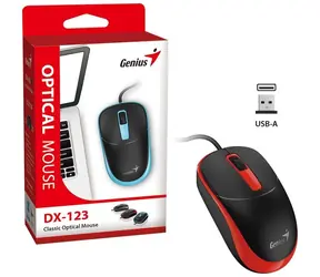 Genius DX-123 černo-červená / drátová / 1200 dpi / USB