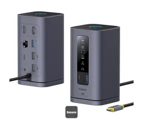 Baseus Spacemate 10v1 Dokovací stanice šedá / USB-C / 2x USB-A / 2x HDMI / PD 100W