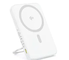 Baseus PicoGo Qi2 s otočným stojanem 5000mAh 20W bílá / Powerbanka / USB-C / Qi2 / Magsafe