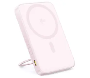 Baseus PicoGo Qi2 s otočným stojanem 5000mAh 20W růžová / Powerbanka / USB-C / Qi2 / Magsafe
