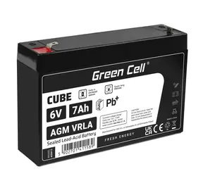 Green Cell VRLA AGM 6V | 2.1A | 7Ah