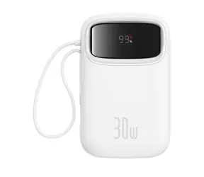 Baseus Qpow2 10000mAh 30W s kabelem USB-C bílá / Powerbanka / 3xUSB-C / 1xUSB-A