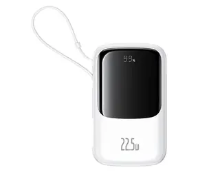 Baseus Qpow Pro+ 10000mAh 22.5W s kabelem USB-C bílá / Powerbanka / 2xUSB-C / 1xUSB-A