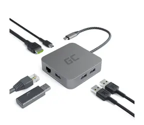 Green Cell AK61 / Docking Station / 3xUSB 3.0 / HDMI 4K (30Hz) / Ethernet 1Gbps / USB-C