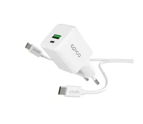 Epico UltraBoost EA10 GaN / 20W / síťový adaptér + kabel 1.2m / bílá / 1x USB-C na USB-C 