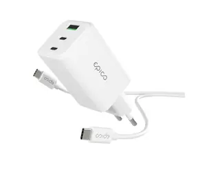 Epico UltraBoost EA40 GaN / 65W / síťový adaptér + kabel 1.2m / bílá / 1x USB-C na USB-C 