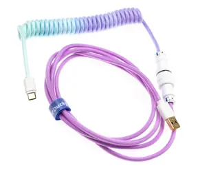 Ducky Premicord Azure Coiled Cable / USB-C - USB-A / 1.8m