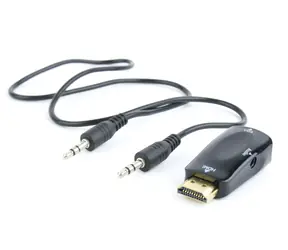 C-TECH Adaptér HDMI (M) na VGA (F) + audio