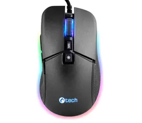 C-TECH Dawn černá / Herní optická myš / podsvícení / 6400DPI / 7 tlačítek / USB 