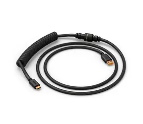 Glorious Coiled Cable černá / USB-C (M) - USB-A (M) / 1.37m