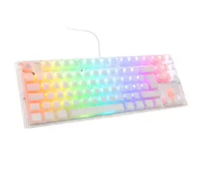 Ducky One 3 Aura TKL Cherry MX-Red bílá / herní klávesnice / podsvícená / mechanická / drátová USB-C / DE