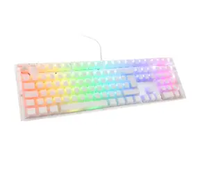 Ducky One 3 Aura Cherry MX-Blue bílá / herní klávesnice / podsvícená / mechanická / drátová USB-C / DE